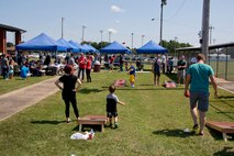 Airmen, co-workers and family members enjoy activities at the 913th Airlift Group’s “Family Day” celebration at Little Rock Air Force Base, Ark., Sept. 10, 2017. Approximately 750 people participated in the annual event, which promotes taking care of the unit’s family members. (U.S. Air Force photo by Master. Sgt. Jeff Walston/Released)