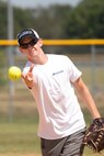 U.S. Air Force Reserve Senior Airman Brandon Oliver, an electrical environmental specialist assigned to the 913th Maintenance Squadron, pitches for the 913 MXS team during a friendly game of softball at the Annual 913th Airlift Group’s “Family Day” celebration at Little Rock Air Force Base, Ark., Sept. 10, 2017. Softball was just one of the events the family celebration had to offer attendees. (U.S. Air Force photo by Master. Sgt. Jeff Walston/Released)