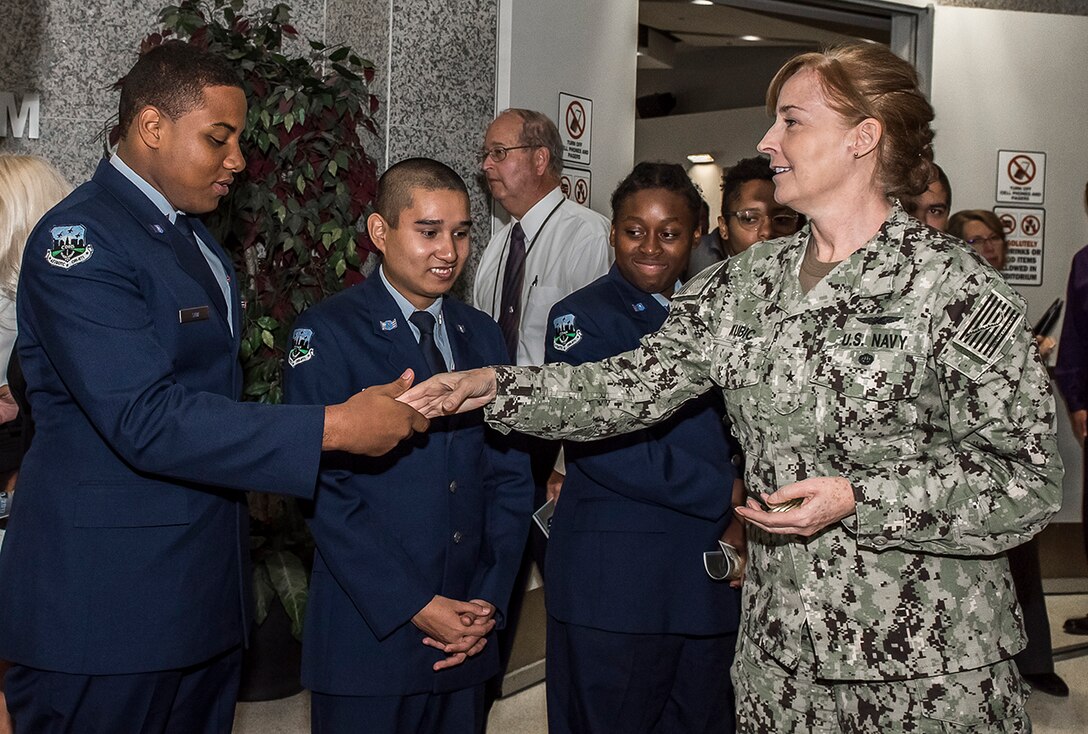 The JROTC cadets participated in a Sept. 13 ceremony at Defense Supply Center Columbus.