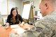 Heidi Wise, 309th Missile Maintenance Wing, practices an initial feedback session with Senior Airman Zackery Hedden, 75th Security Forces Squadron, at Airman Leadership School, Aug. 21, 2017, at Hill Air Force Base, Utah.