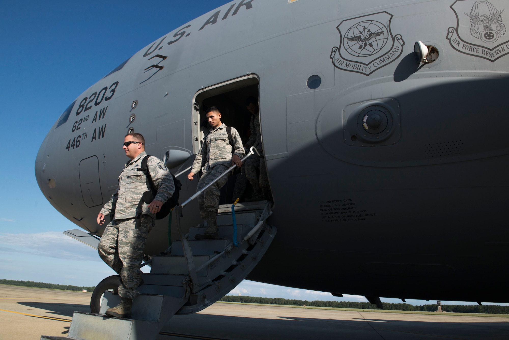 The C-17 aircrew returned 20th Fighter Wing Airmen home after a short-notice hurricane evacuation of Shaw’s F-16CM Fighting Falcons. (