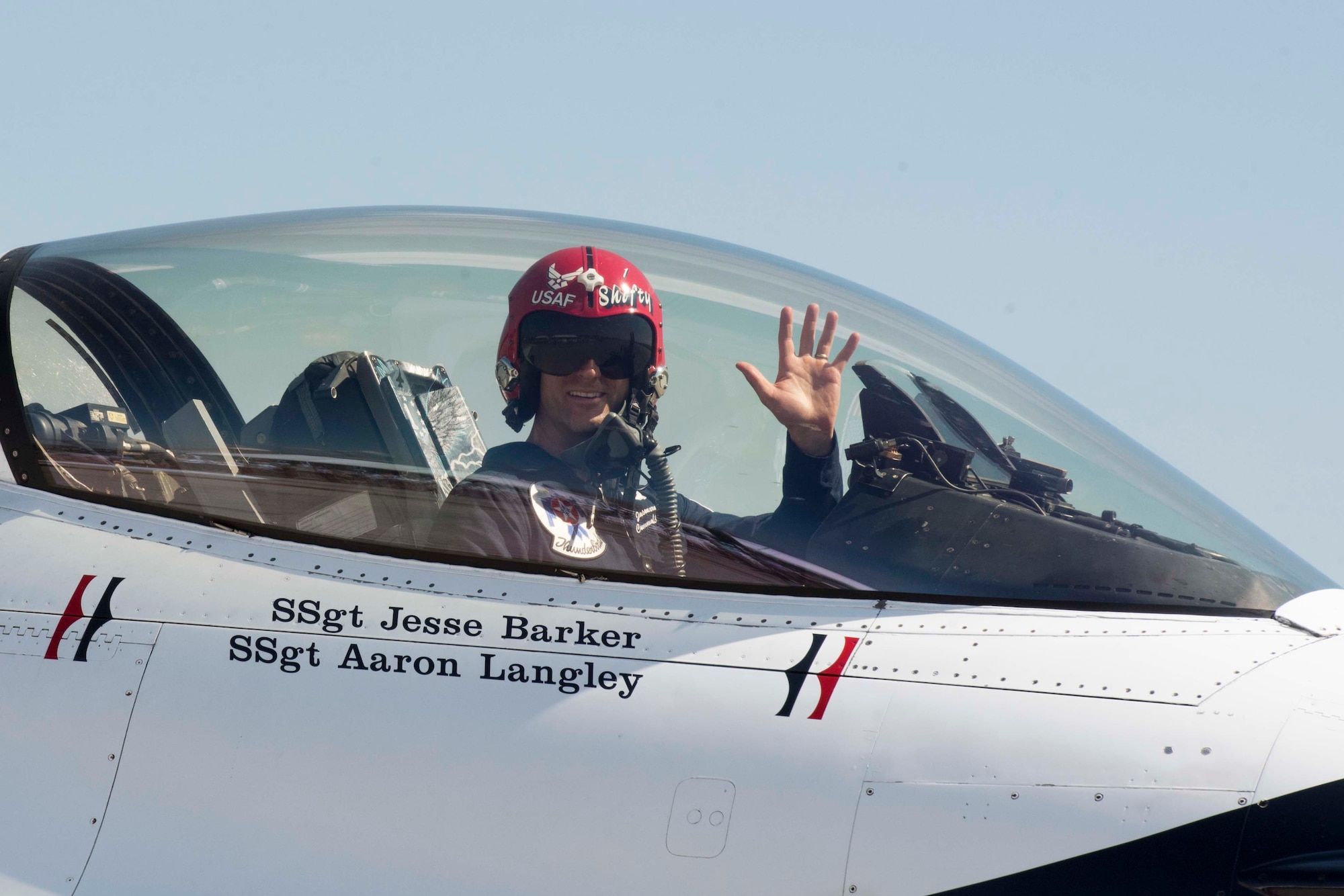 pilot waving