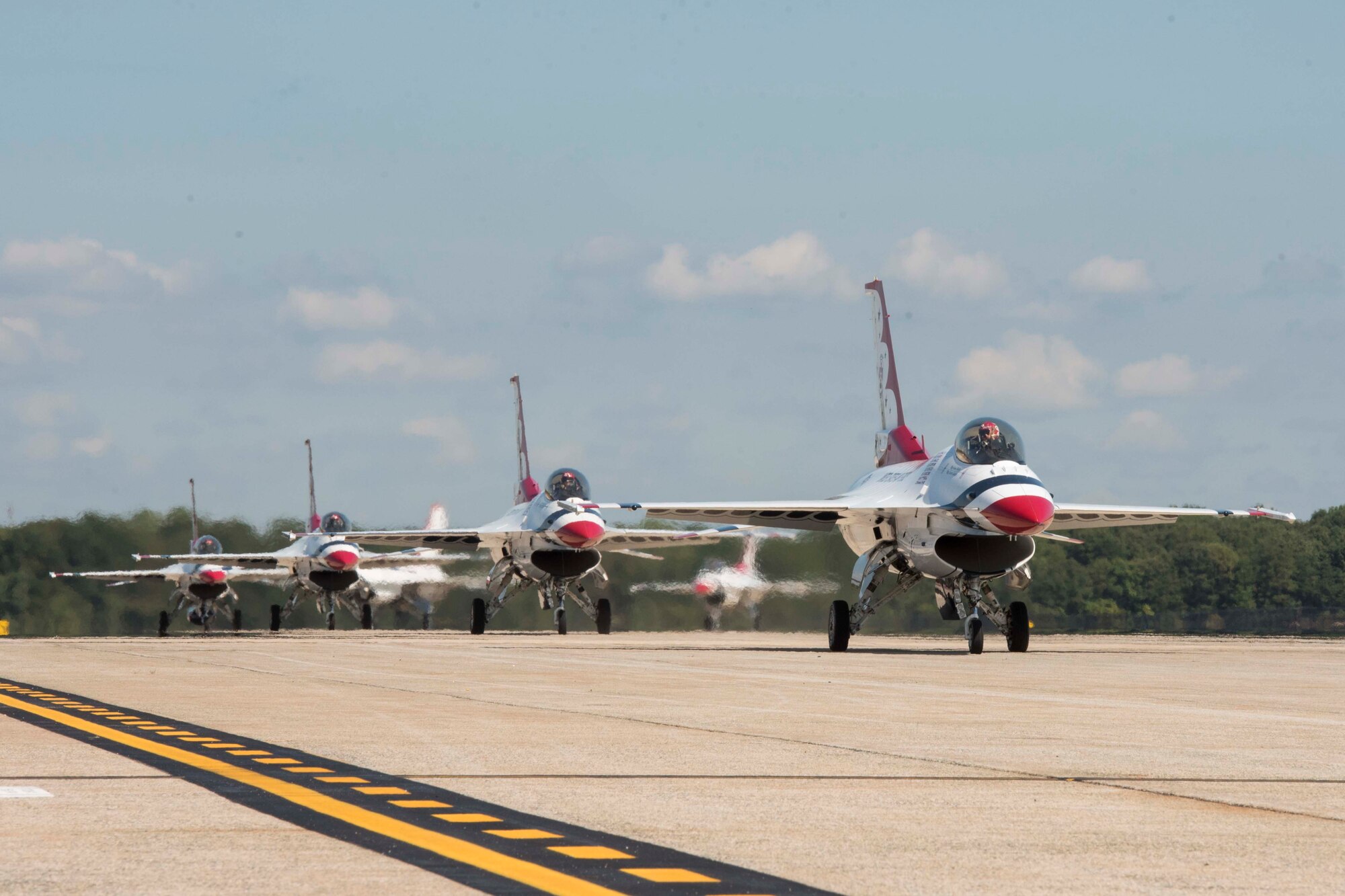 Thunderbird taxi on runway