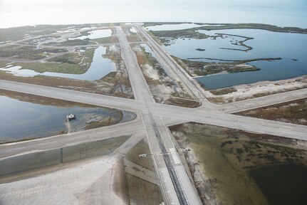 aerial view of U.S. Naval Air Station Key West - Boca Chica Field after flooding caused by Hurricane Irma