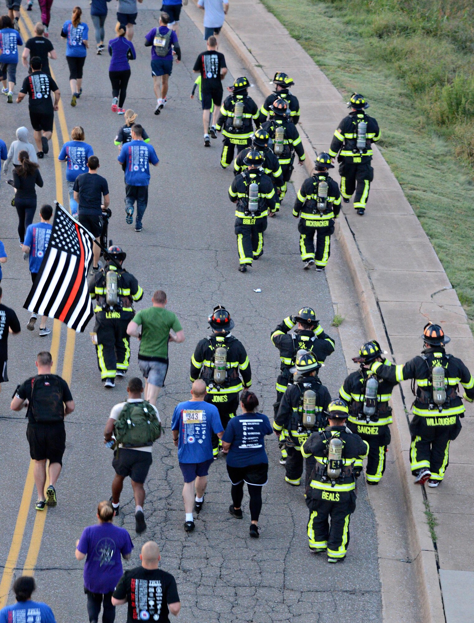 It was a record-setting 9/11 Memorial Run & Ruck for Team Tinker. 1,730 people  registered to participate, over 100 volunteered, plus collaboration from every squadron and organization at Tinker, as well as Midwest City and Del City fire and police units, made the annual event a huge success. The run to remember is hosted by the Tinker Chaplains and this year's theme was "Still in the Fight."