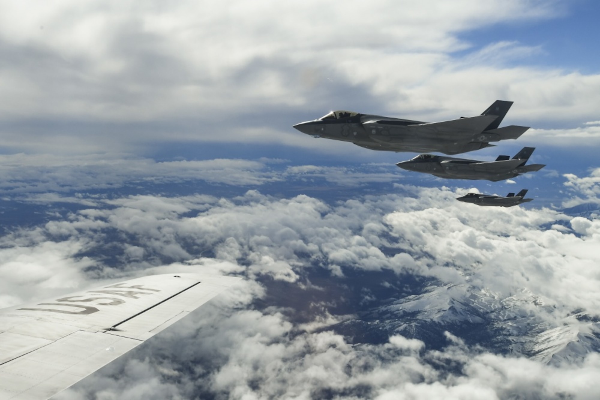 Hill F35As fly over the Utah Test and Training Range. U.S. Air Force Photo by Ronald Bradshaw