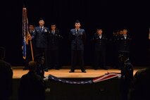 Members of the base honor guard perform a flag folding ceremony in honor and remembrance of the nation’s prisoners of war and those still missing in action Sept. 15, 2017, at Malmstrom Air Force Base, Mont.  National Prisoner of War/Missing in Action Recognition Day is observed the third Friday in September to remember and honor those who were POWs, those still missing and their families. (U.S. Air Force photo/Airman First Class Daniel Brosam)