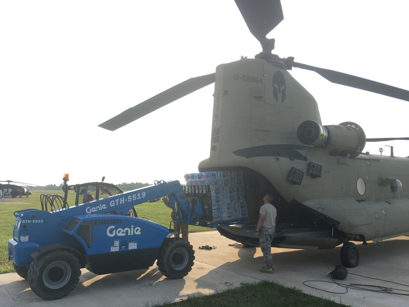 U.S. Army Reserve Soldiers assigned to Joint Base Langley-Eustis returned home Sept. 5, 2017, after supporting supply-delivery efforts for Texas residents stranded by flood waters following Hurricane Harvey.