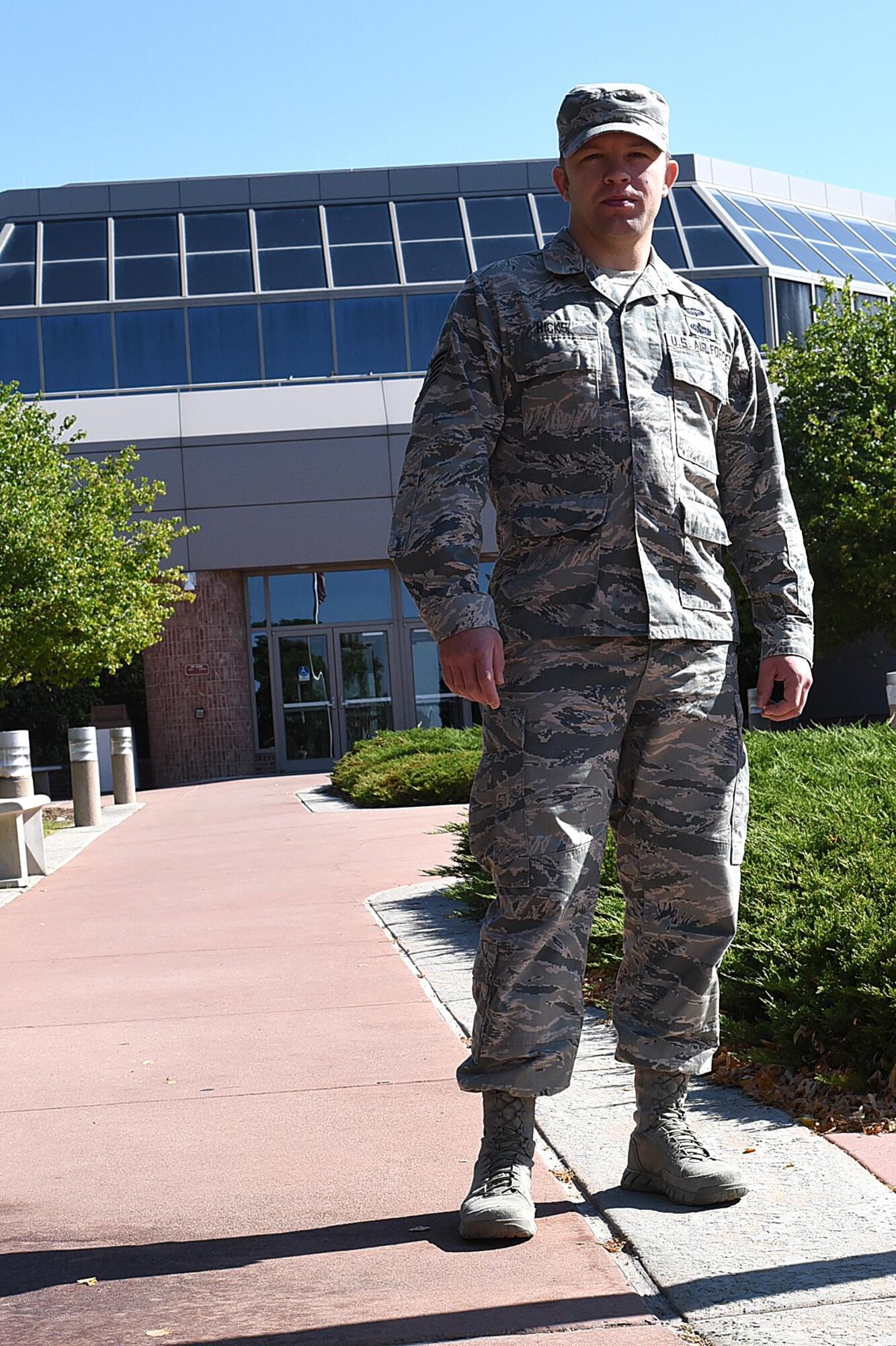 Tech Sgt. Robert Hicks III, 16th Space Control Squadron mission assurance flight chief, at Peterson Air Force Base, Colorado, as the Battlefield Airmen Retention Survey portion of the Battlefield Airman Force Improvement Program survey team, helped simplify data gathering and was selected to be a subject matter expert when survey findings are briefed to the Vice-Chief of Staff of the Air Force, Gen. Stephen Wilson. (U.S. Air Force photo by Robb Lingley)