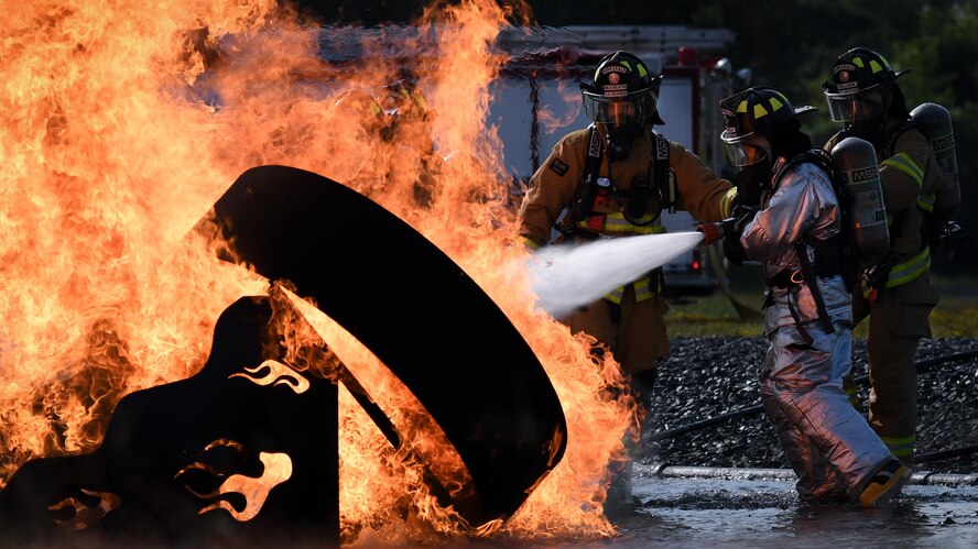 Firefighters put out the heat