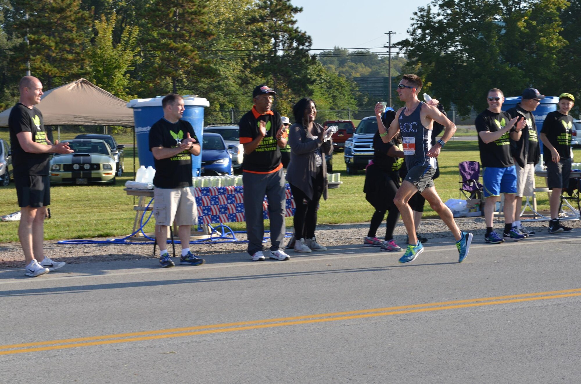 Volunteers from the 445th Airlift Wing and their families supported approximately 13,500 runners and walkers from all 50 states and 16 foreign countries that were participating in the 21st annual U.S. Air Force Marathon Sept. 16, 2017.