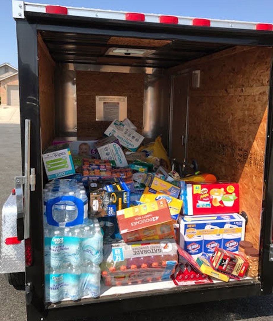 Capt. Gary E. Miller, of U.S. Army 5th Medical Recruiting Battalion, loaded a trailer with approximately 1,500 pounds of donated food, water and supplies Sept. 2 and delivered them to the San Antonio Red Cross for Hurricane Harvey relief efforts.