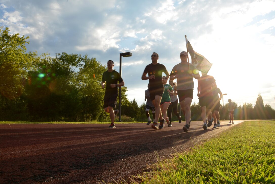 Runners volunteer in the 24-hour vigil run prior to POW/MIA Recognition Day at Joint Base Langley-Eustis, Va., Sept. 14, 2017.