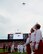 In honor of the Air Force’s 70th Anniversary, a KC-135 Stratotanker from the 507th Air Refueling Wing operating out of Tinker Air Force Base, Okla., performed a flyover Sept. 16, 2017, at a University of Oklahoma football game at the Gaylord Family Oklahoma Memorial Stadium in Norman, Okla. (U.S. Air Force photo/Tech. Sgt. Lauren Gleason)