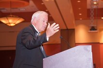 Garry Richey, former Oklahoma City Air Logistics Center executive director, was the guest speaker during the Air Force Ball Sept. 16, 2017.