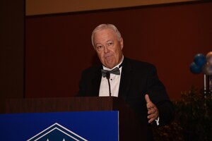 Garry Richey, former Oklahoma City Air Logistics Center executive director, was the guest speaker during the Air Force Ball Sept. 16, 2017.