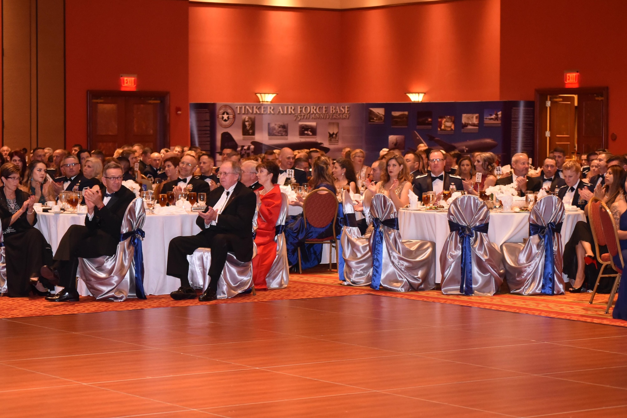 Team Tinker, their families and distinguished guests came out to the Embassy Suites in Norman, Oklahoma, on Sept. 16 to celebrate the 70th birthday of the Air Force and the 75th anniversary of Tinker Air Force Base during the Air Force Ball. Nearly 700 people attended the event.