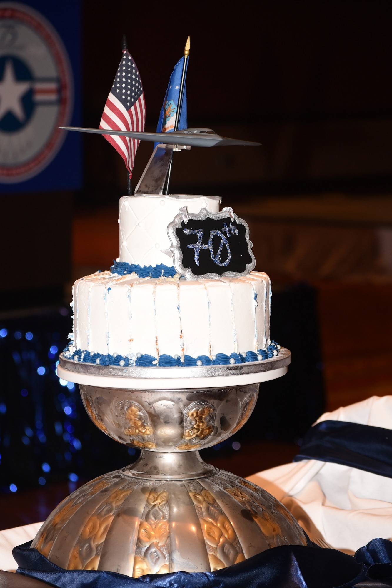 No party is complete without a cake. This was the official cake of the 2017 Air Force Ball, celebrating the 70th birthday of the United States Air Force.