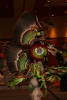 Michael Paul Pahsetopah and Michael Peyton Pahsetopah, members of the Osage Nation perform a dance to honor Gen. Clarence Tinker's cultural heritage.