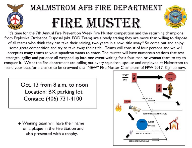 Malmstrom Air Force Base Fire Department 2017 Fire Muster competition ad. (Courtesy image)