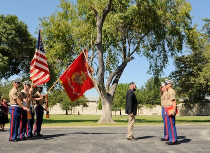 On 8 September 2017, 3d AABn Commanding Officer, Sergeant Major, and color guard travelled to Joint Base San Antonio Fort Sam Houston to award Marine Corps veteran Corporal Randy D. Mann the Navy and Marine Medal for actions while serving at 3d Assault Amphibian Battalion in July of 2013. Mr.Mann put his own life at risk to save two fellow Marines during training in Camp Pendleton, California.