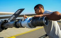 Airman 1st Class Jesse Marquez, 92nd Aircraft Maintenance Squadron aircraft electrical and environmental systems apprentice, changes the terminal on a boom signal coil voltmeter during an exercise Sept. 11, 2017, at Fairchild Air Force Base, Washington. The KC-135 is an aerial refueling platform capable of delivering more than 200,000 pounds of fuel to U.S. and allied nation aircraft globally at a moment's notice. (U.S. Air Force photo/Senior Airman Janelle Patiño)