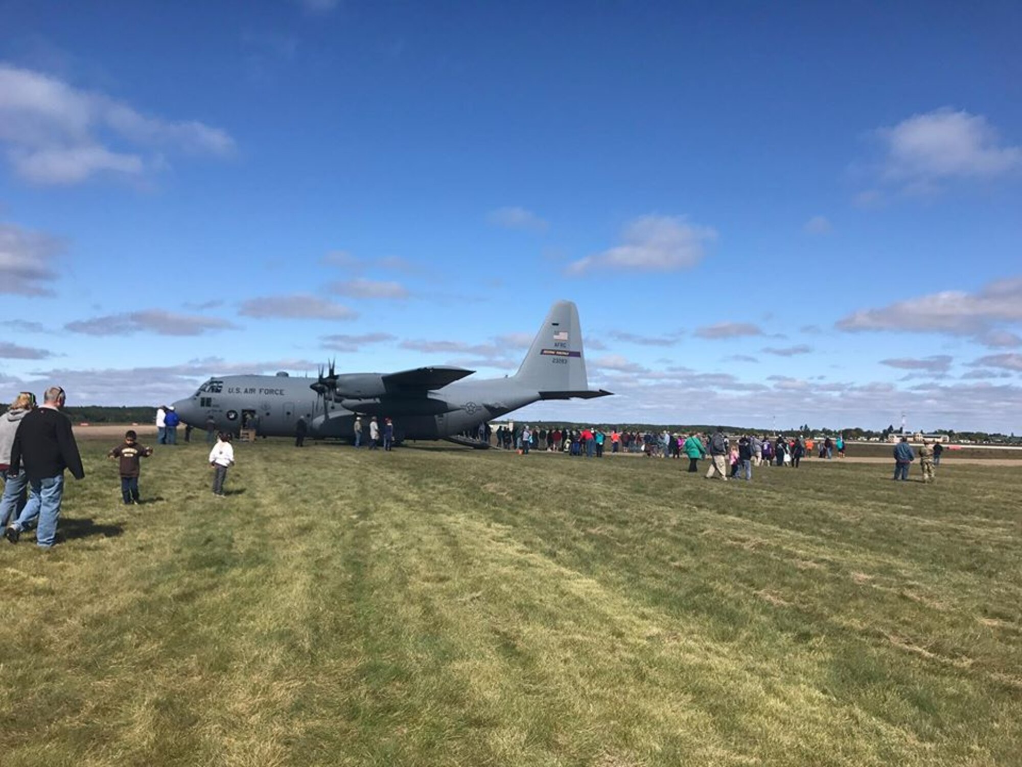A 934th C-130 is displayed at the Camp Ripley Open House Sept. 17.  More than 10,000 people attended the event. (Courtesy Photo)