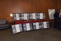 A historical display features some of the Air Force’s and Columbus Air Force Base’s key points in its existence Sept. 15, 2017, during the 14th Flying Training Wing’s 70th Air Force Birthday Ball at the Trotter Convention Center in Columbus, Mississippi. The display supported the ball’s theme, “Airpower Starts Here.” (U.S. Air Force photo by Melissa Doublin)