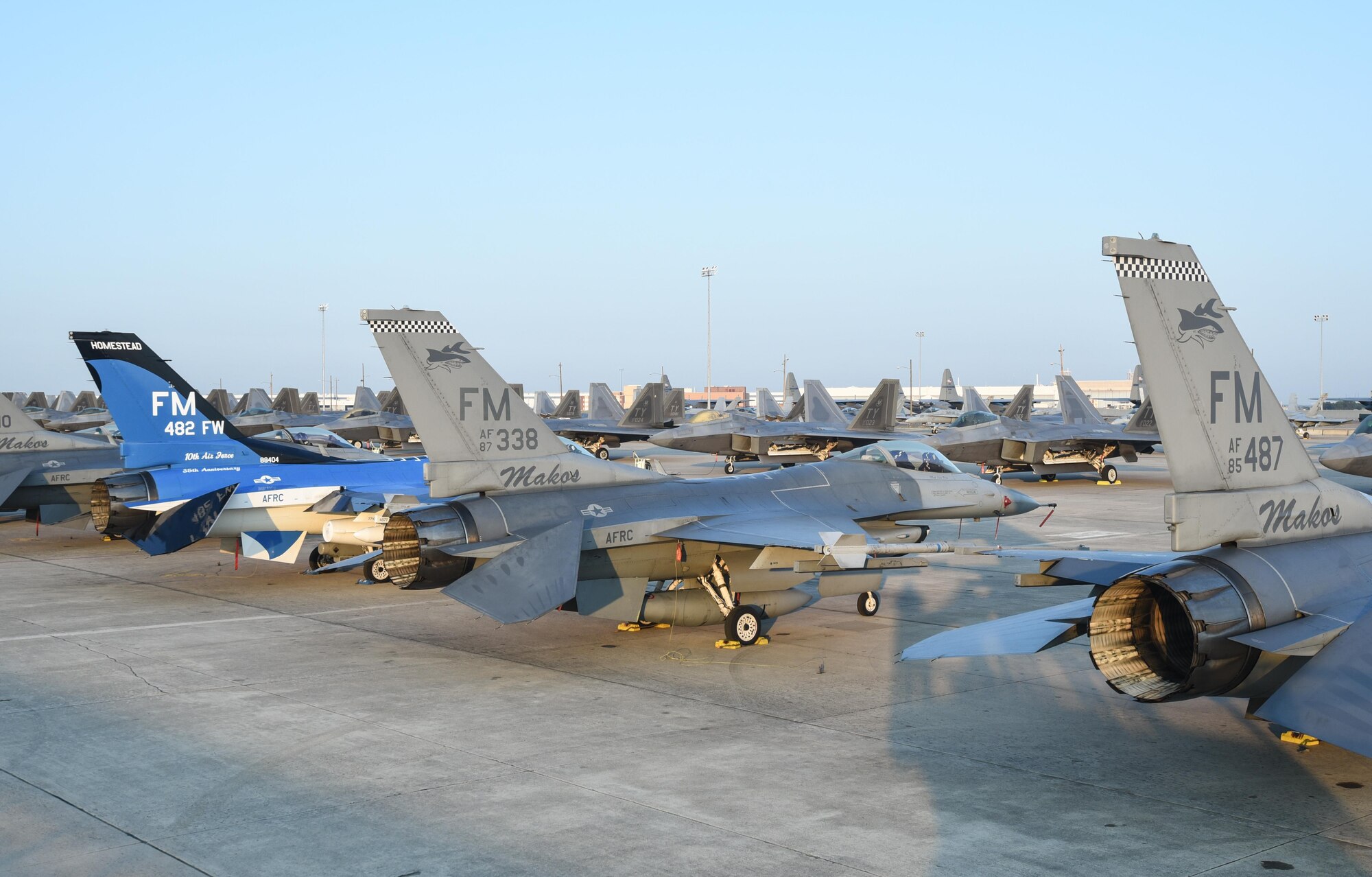 Aircraft from the 482nd Fighter Wing at Homestead Air Reserve Base, Florida, relocated to Naval Air Station Fort Worth Joint Reserve Base, Texas, ahead of Hurricane Irma to avoid damage from Hurricane Irma.