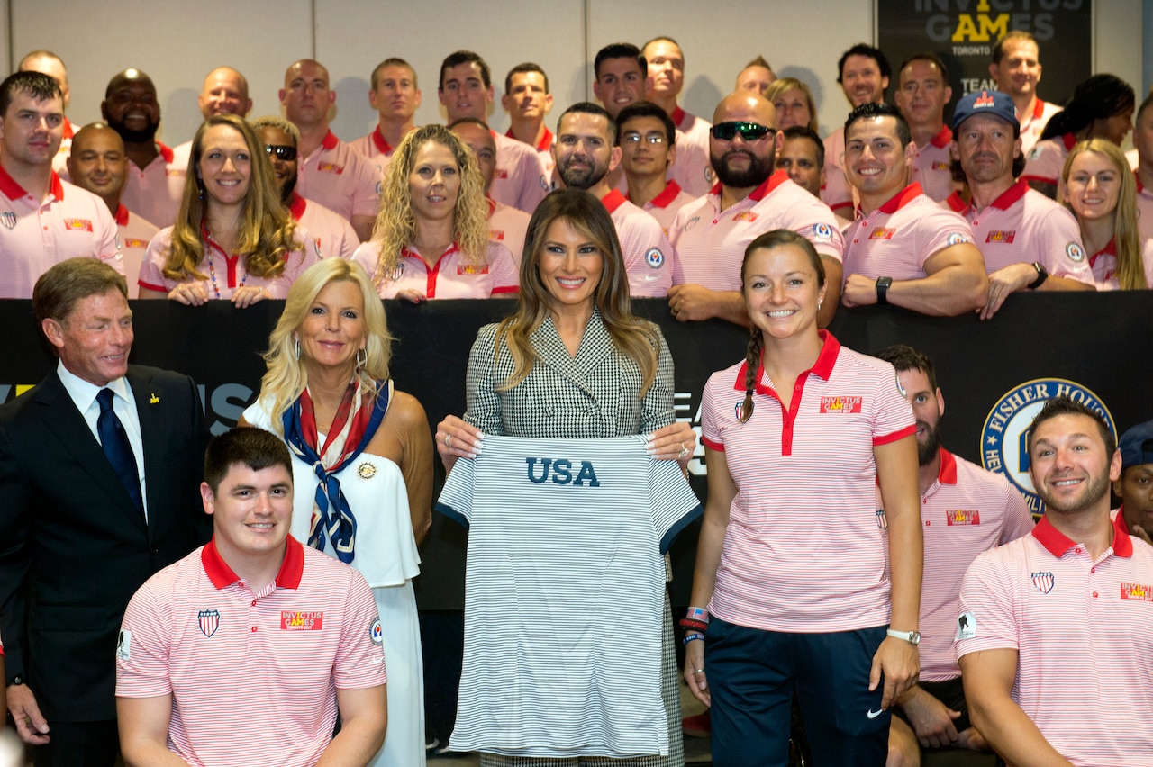 First Lady Melania Trump meets with U.S. Invictus Games athletes