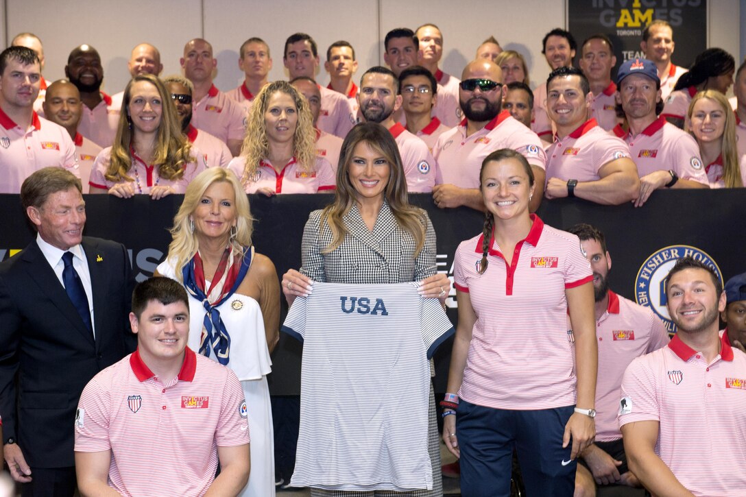 First Lady Melania Trump meets with U.S. Invictus Games athletes