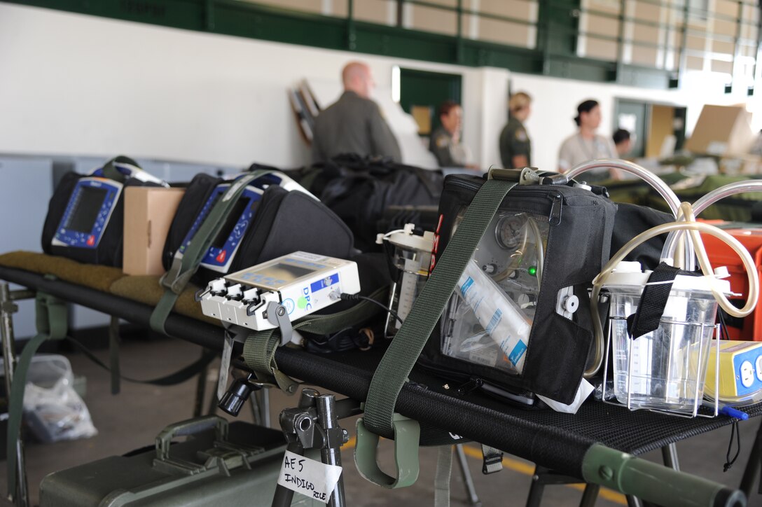 Air Force Reserve medical personal, and aircrews from multiple locations, are currently staged at MacDill AFB, with the first medical evacuation flight departing 24 September in support of Hurricane Maria relief efforts.