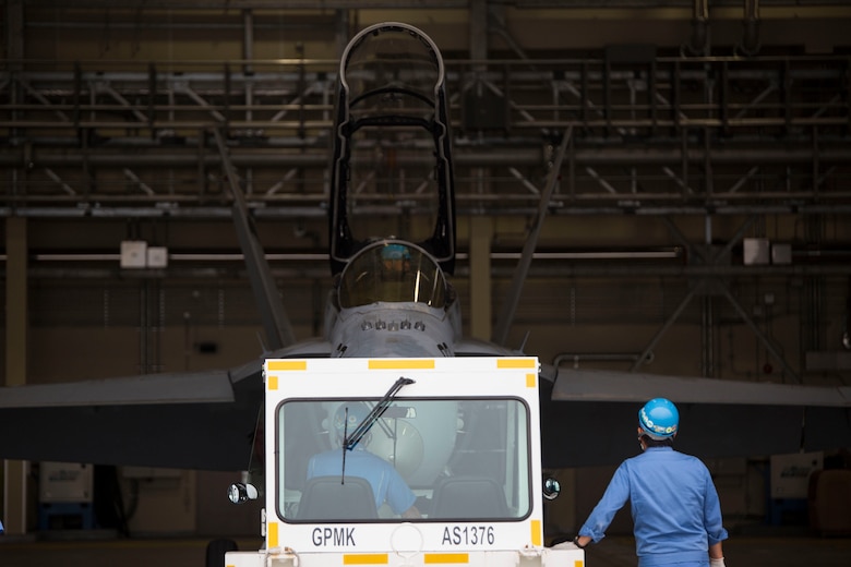 Fleet Readiness Center Western Pacific Detachment Iwakuni brings first aircraft into new hangar