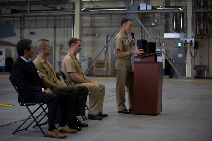 Fleet Readiness Center Western Pacific Detachment Iwakuni brings first aircraft into new hangar