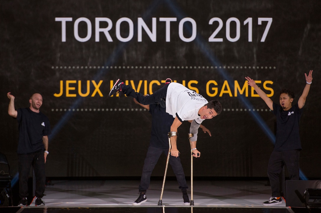 A man performs during the 2017 Invictus Games opening ceremonies.