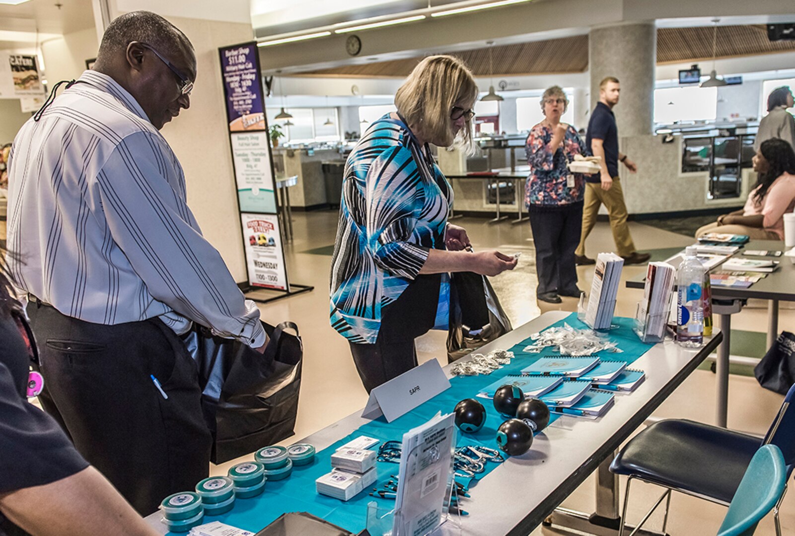 Members of the Defense Federal Community receive information during a Resiliency Resource Fair at Defense Supply Center Columbus