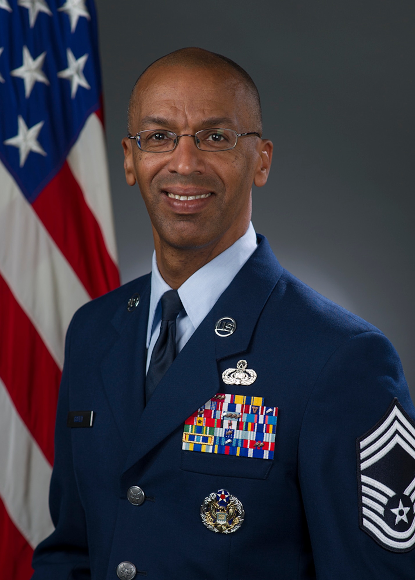 Chief Master Sgt. Leslie Gould, 60th Communications Squadron superintendent, Official photo