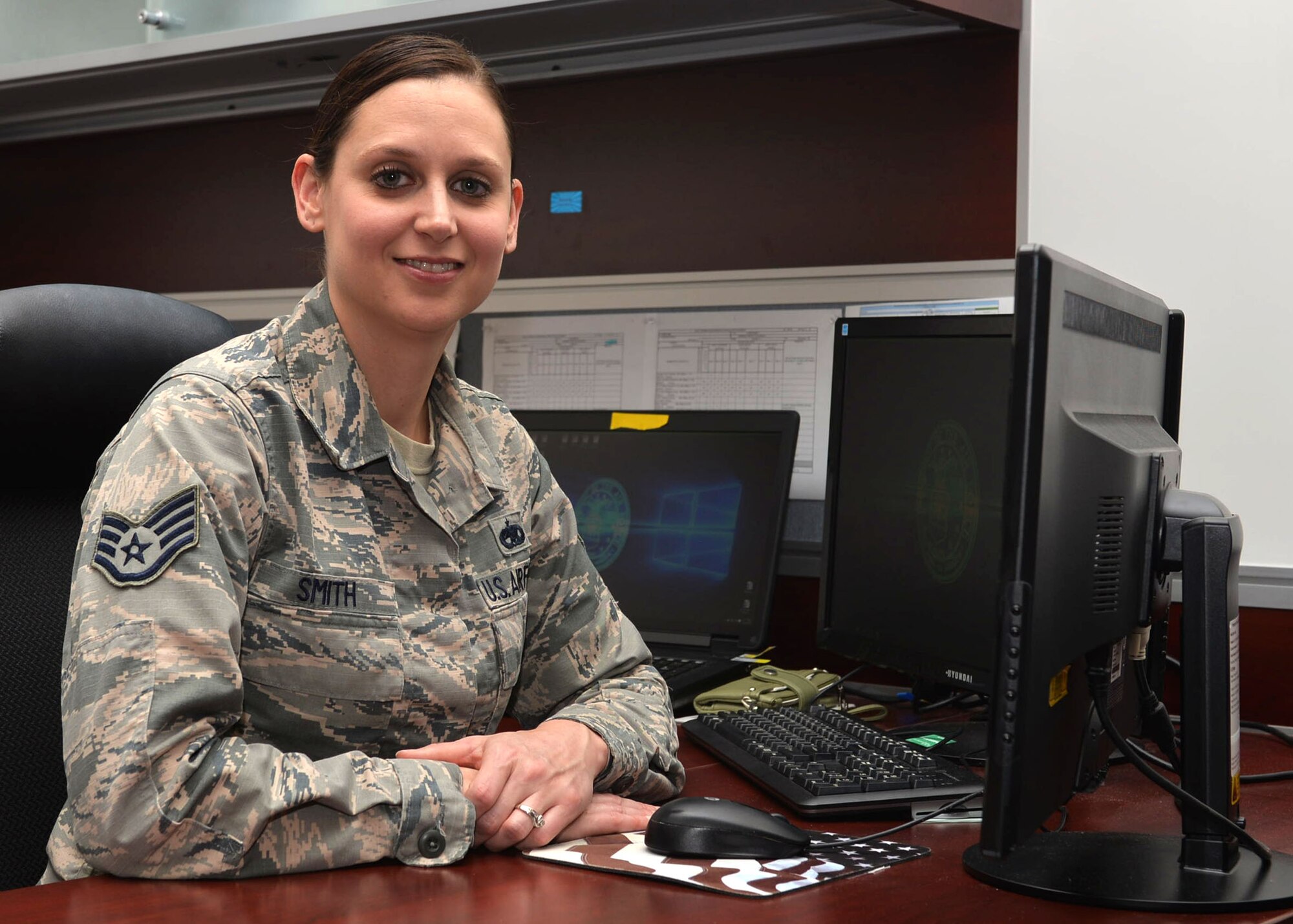 Staff Sgt. Rachel Smith, 19th Maintenance Group recourse advisor, is nominated for the Combat Airlifter of the Week Sept. 25, 2017 at Little Rock Air Force Base, Ark. Smith tracks and schedules training.