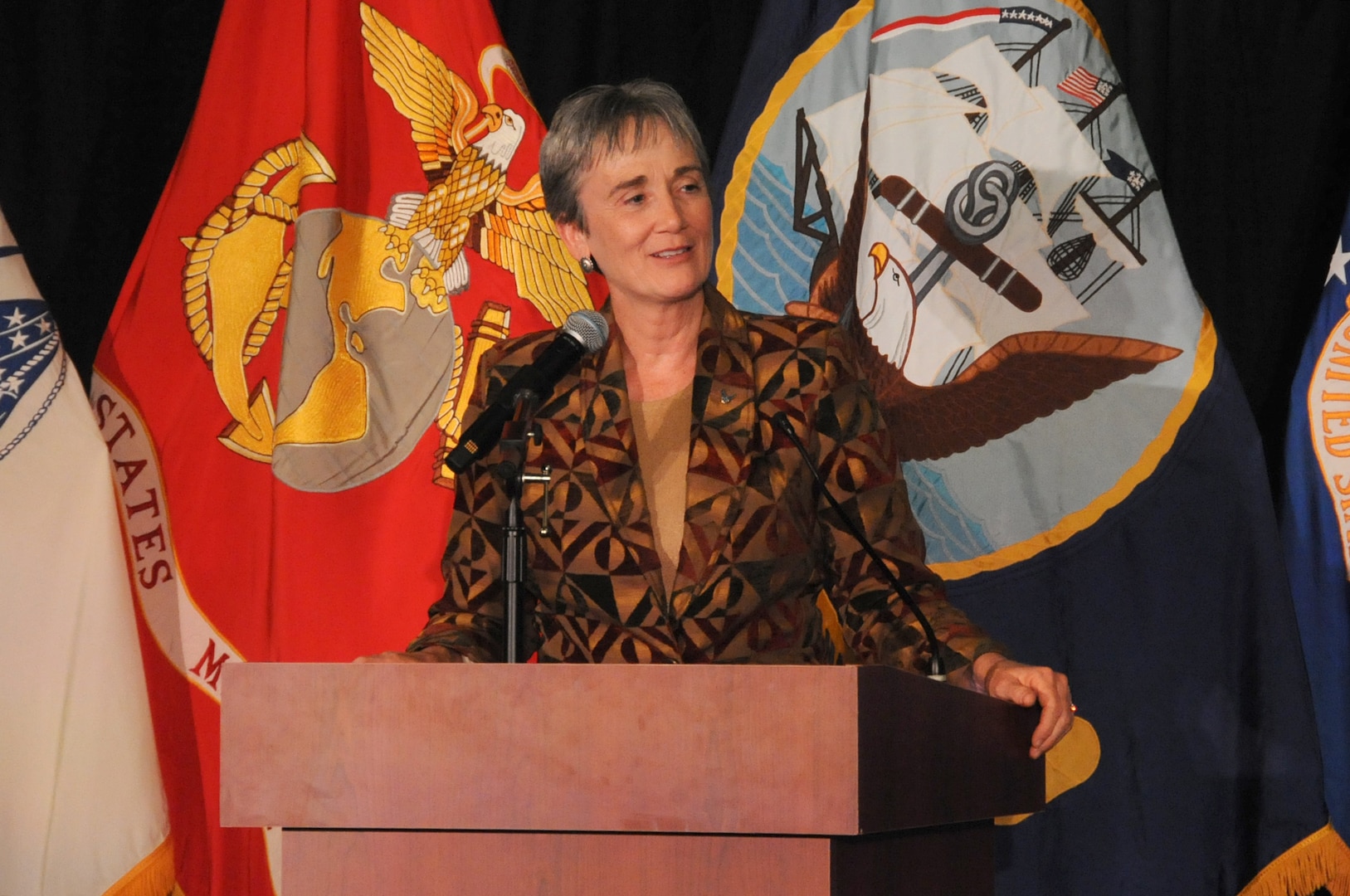 Secretary of the Air Force Heather Wilson speaks during U.S. Strategic Command’s Birthday Ball in Bellevue, Neb., Sept. 22, 2017.