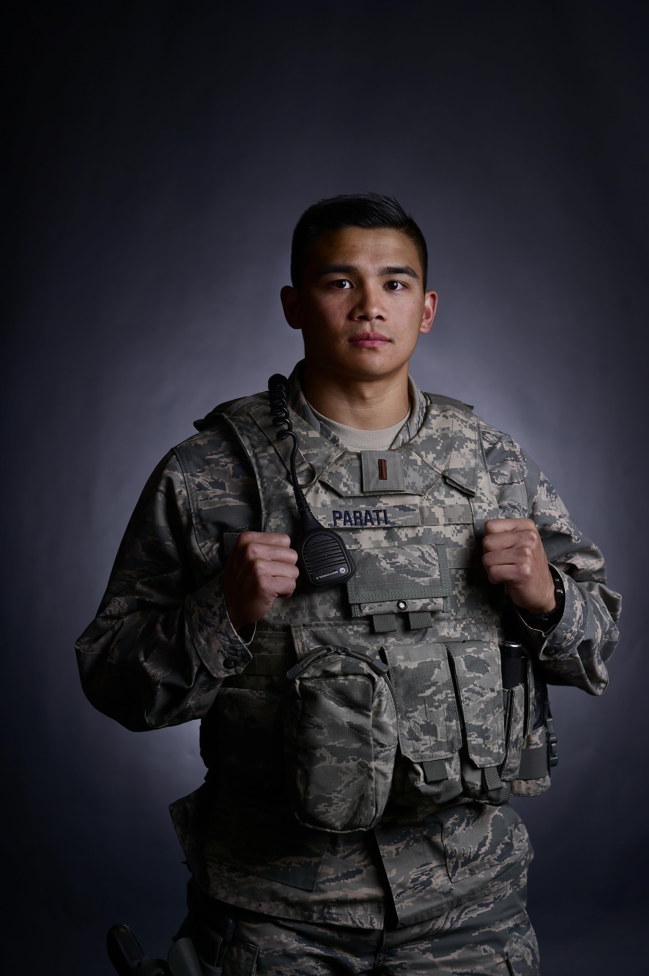 U.S. Air Force 2nd Lt. Robert Parati, 355th Security Forces Squadron flight commander, poses for a photo at Davis-Monthan Air Force Base, Ariz., June 14, 2017. Parati was a prior enlisted Airmen who applied to the Air Force Academy and commissioned through their program as a second lieutenant. (U.S. Air Force photo by Senior Airman Ashley N. Steffen)