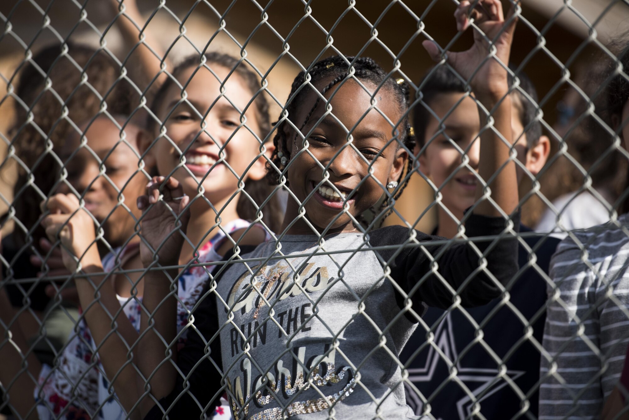 Saber Children, Leadership play ball at newly renovated Falcon Field