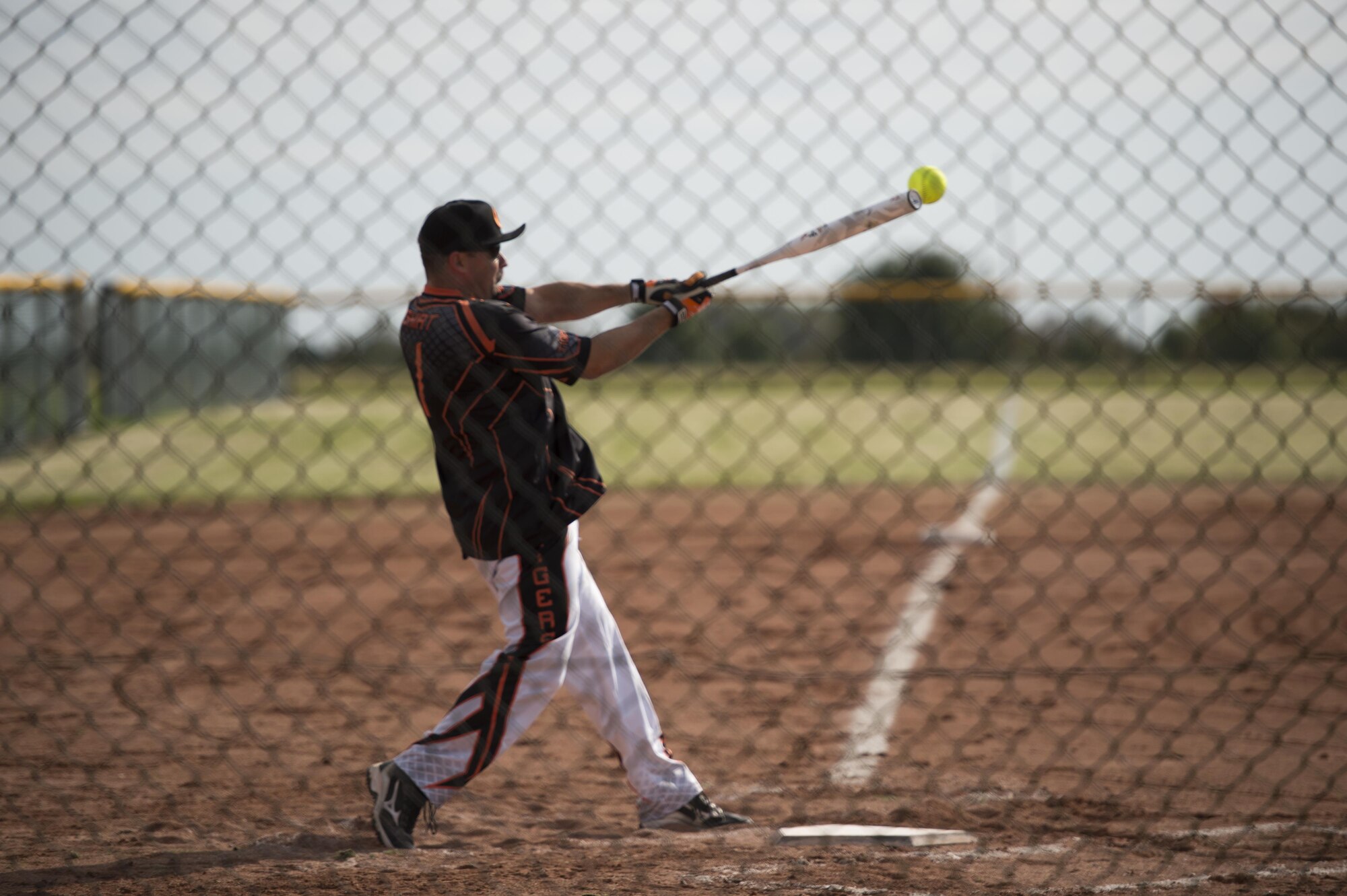 A Softball game was held, 23 September, 2017, on RAF Croughton, United Kingdom, during the 501st Combat Support Wing Air Force Birthday Bash. This year the air Force celebrated 70 years as a distinct branch of the Department of Defense. (U.S. Air Force photo by SrA Zachary Bumpus)