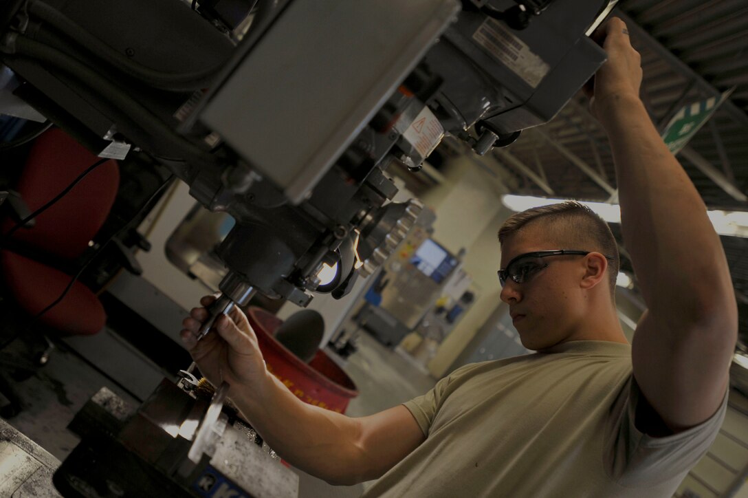 Airmen assigned to the 20th EMS metals technology flight use their metal-working and welding skills to support the maintainers at Shaw AFB.