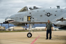 Staff Sgt. Brandon Hoke, an A-10 Thunderbolt II crew chief assigned to Moody Air Force Base, Georgia, prepare for flight May 2 at Hill AFB, Utah.