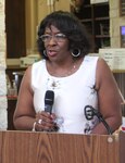 Dr. Charlene Smith, the community and family support officer from Army Support Activity, Joint Base San Antonio, addresses the audience during the Gold Star Mothers and Family luncheon Sept. 24 at the Warrior and Family Support Center, Joint Base San Antonio-Fort Sam Houston. Held every year on Gold Star Mothers' Day, the event honors families of U.S. service members who have fallen in the line of duty.