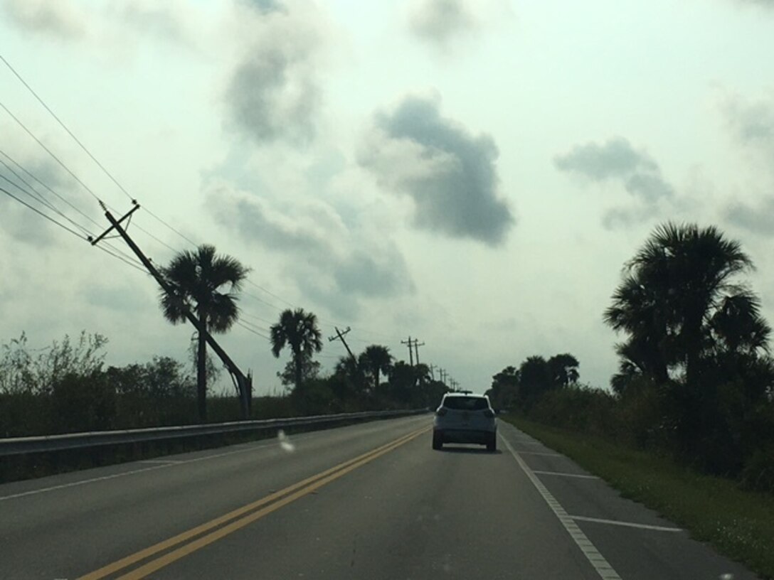 Mobile District water expert Mark Crawford took this photo of power lines in Florida while he was deployed to assist residents with recovery after Hurricane Irma.