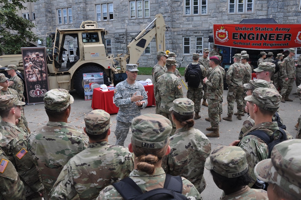 Capt. A. Edward Major III, deputy area engineer, U.S. Army Corps of Engineers, New York District, discusses the importance of Branch Week and the many opportunities the Engineer Regiment has to offer.