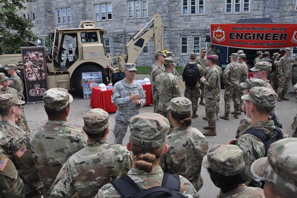 Capt. A. Edward Major III, deputy area engineer, U.S. Army Corps of Engineers, New York District, discusses the importance of Branch Week and the many opportunities the Engineer Regiment has to offer.