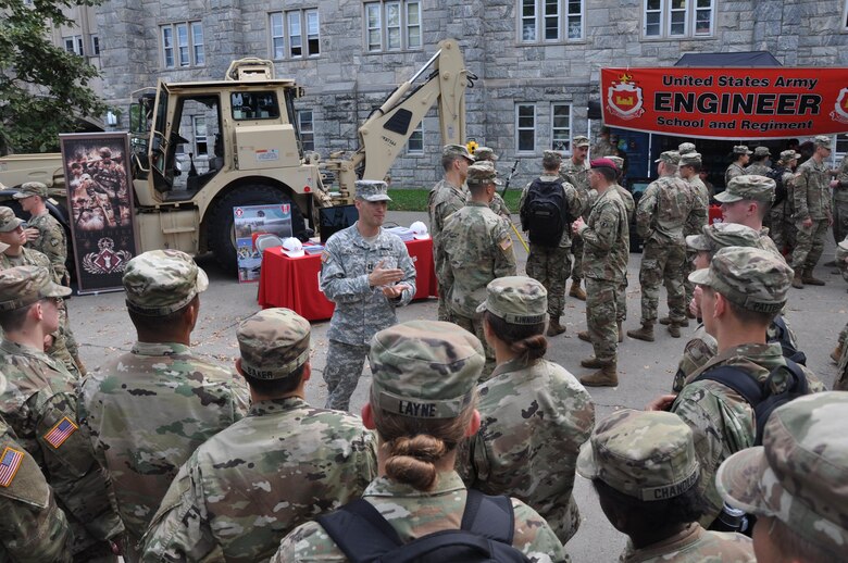 Capt. A. Edward Major III, deputy area engineer, U.S. Army Corps of Engineers, New York District, discusses the importance of Branch Week and the many opportunities the Engineer Regiment has to offer.