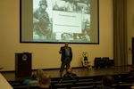 Wayne Rhodes, installation emergency manager, hosts a Preparedness Training session at DLA Distribution headquarters on September 19.